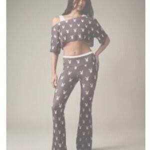 PLAYBOY Grayish Brown lounge Set